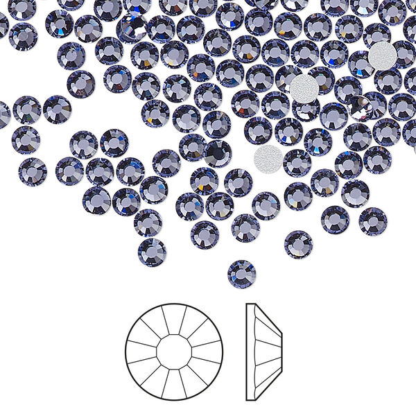 Flat back 144pk tanzanite foil back, Preciosa Viva 12® Czech crystal rhinestone 3-3.2mm chaton rose round SS12 image number 0