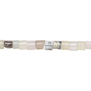 Multi-gemstone 1pkg1, round tube bead natural, 15 inch 4x4mm-8x4mm
