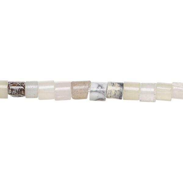 Multi-gemstone 1pkg1, round tube bead natural, 15 inch 4x4mm-8x4mm image number 0
