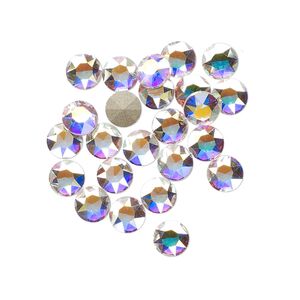 Round stone 24pk crystal AB foil back, Crystal Passions® 5.27-5.44mm light round SS24 1098