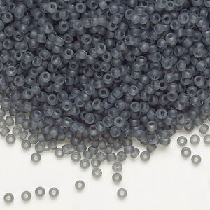 Seed bead, Dyna-Mites™, glass, pkg/1/2kg, #11 round, translucent matte grey, (26MA 11/0 RR).