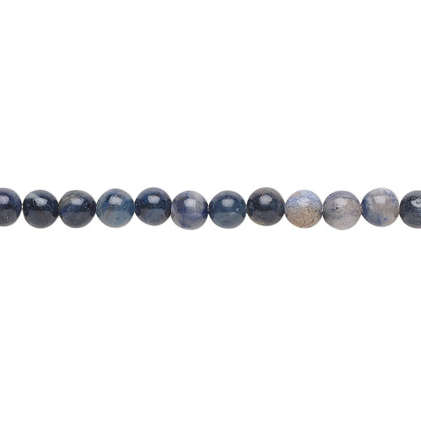 Bead, flower dumortierite (natural), 4mm round, B grade, Mohs hardness 7. Sold per 15-1/2" to 16" strand. image number 0