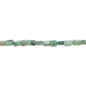 Green aventurine 1pkg1, hand-cut flat rectangle bead natural 14 inch 4x3mm-6x4mm