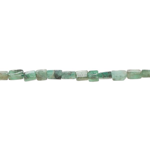Green aventurine 1pkg1, hand-cut flat rectangle bead natural 14 inch 4x3mm-6x4mm image number 0