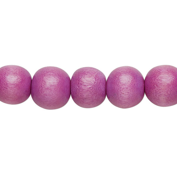 Bead, Taiwanese cheesewood (dyed / waxed), lavender, 9-10mm round. Sold per pkg of (2) 15-1/2" to 16" strands. image number 0