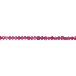 Ruby 1pkg1, hand-cut faceted round bead 15.5-16 inch 2-3mm