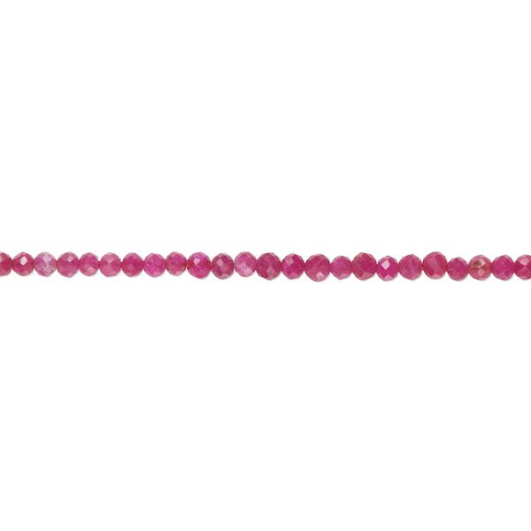 Ruby 1pkg1, hand-cut faceted round bead 15.5-16 inch 2-3mm image number 0