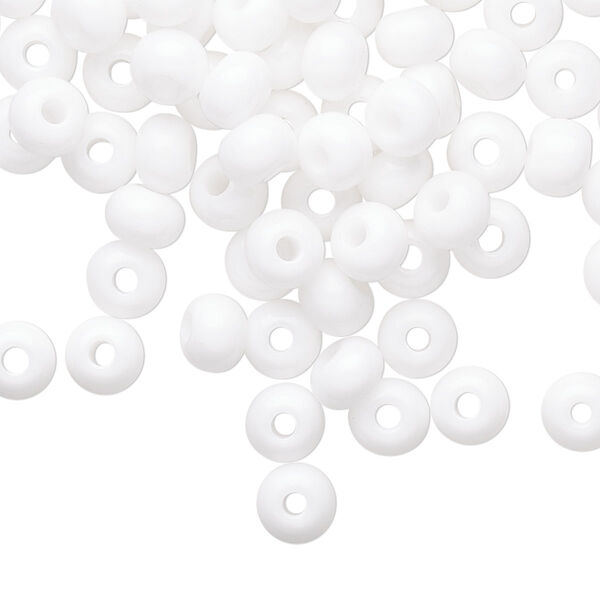 Seed bead, Preciosa Ornela Czech glass, pkg/500g, #2 rocaille, opaque white, (03050). image number 0