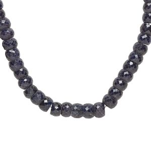 Blue sapphire 1pkg1, hand-cut faceted rondelle bead 14 inch 12x9mm-14x11mm