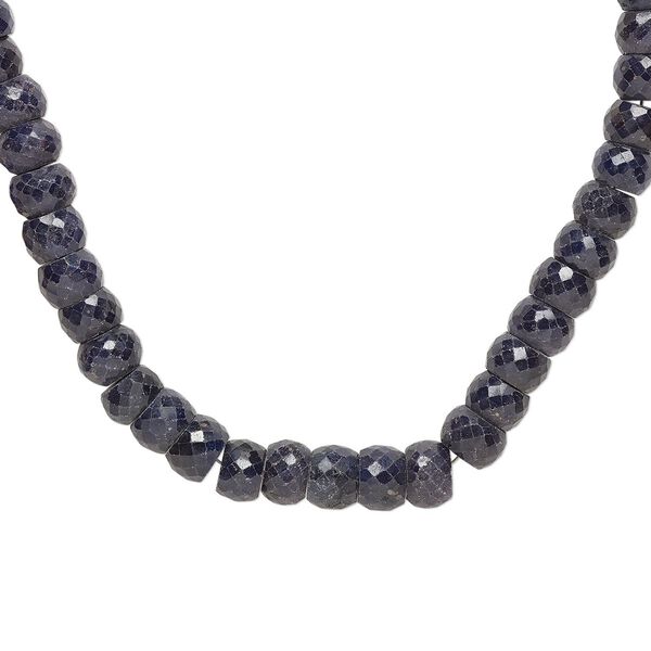 Blue sapphire 1pkg1, hand-cut faceted rondelle bead 14 inch 12x9mm-14x11mm image number 0