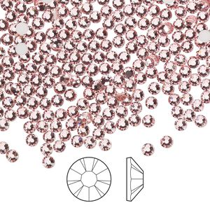 Flat back 1440pk light rose foil back, Preciosa MAXIMA Czech crystal rhinestone 2.5-2.7mm chaton rose round SS9