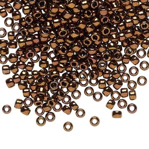 Seed bead, TOHO BEADS®, glass, pkg/7.5g, #8 round, opaque Olympic bronze (TR-08-224).