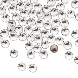 Round stone 48pk crystal foil back, Crystal Passions® hotfix 4.6-4.8mm light round SS20 1098
