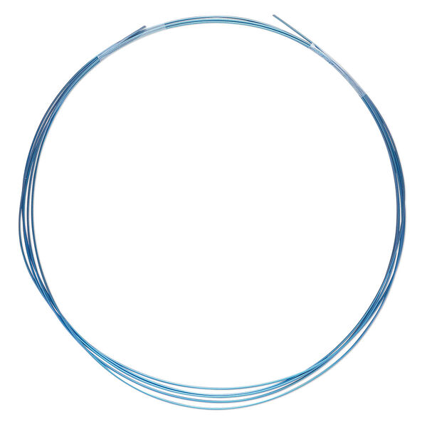 Wire, anodized niobium, teal, half-hard, round, 22 gauge. Sold pkg of 5 feet. image number 0