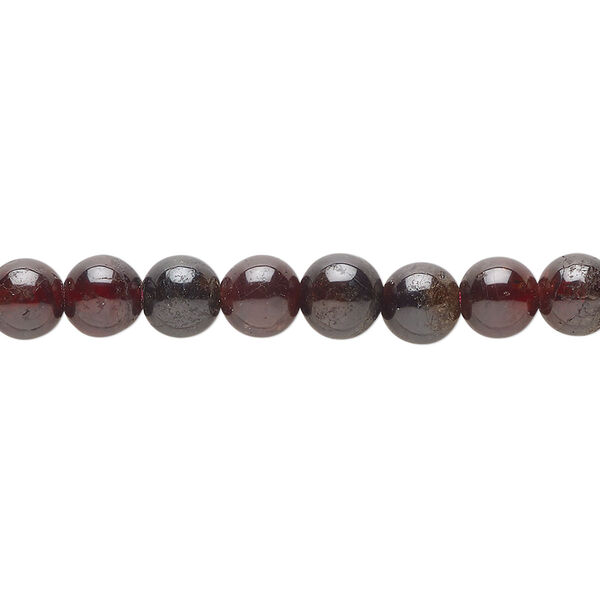 Bead, garnet (dyed), 6-7mm round, C- grade, Mohs hardness 7 to 7-1/2. Sold per 15-inch strand. image number 0