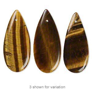 Tigereye 1pkg1, top-drilled flat teardrop focal natural 46x20mm