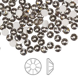Flat back 1440pk black diamond foil back, Preciosa MAXIMA Czech crystal hotfix rhinestone 3.8-4mm chaton rose round SS16