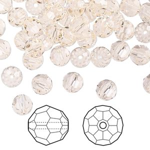 Bead 360pk silk, Swarovski® 6mm round 5000