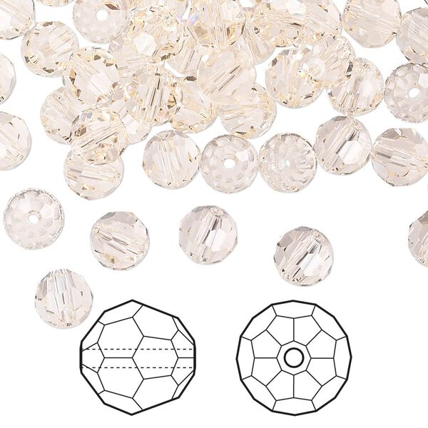 Bead 360pk silk, Swarovski® 6mm round 5000 image number 0