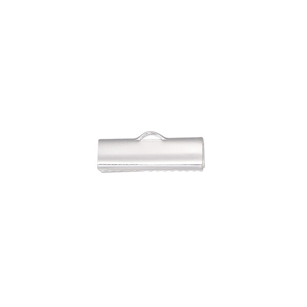 Ribbon crimp end, sterling silver-filled, 15x5mm smooth rectangle. Sold individually. image number 0