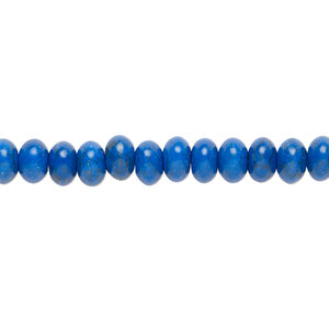 Bead, "howlite" (resin) (imitation) 1pkg1, blue, 6x3mm-6x4mm saucer, 15 inches.