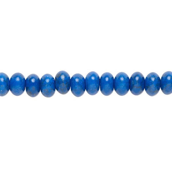 Bead, "howlite" (resin) (imitation) 1pkg1, blue, 6x3mm-6x4mm saucer, 15 inches. image number 0