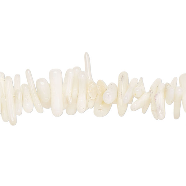 Bamboo coral 1pkg1, cupolini bead, 15 inch white 8x1mm-20x3mm image number 0