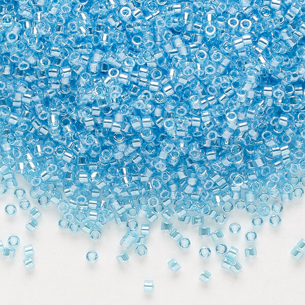 Seed bead, Delica®, glass, pkg/7.5g, #11 round, translucent luster ocean blue (DB-1229). image number 0