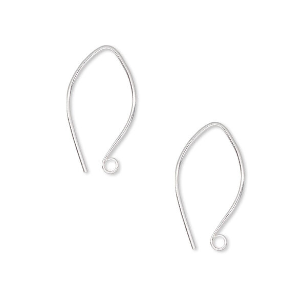 Ear wire, Hill Tribes, sterling silver, 18mm marquise with open loop, 22 gauge. Sold per pair. image number 0