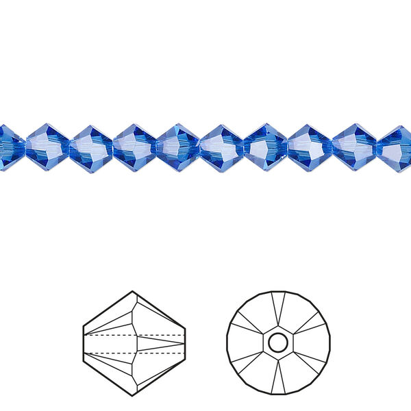 Bead 24pk sapphire, Crystal Passions® 5mm bicone 5328 image number 0