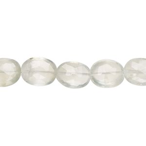 Prehnite 1pkg1, hand-cut faceted puffed oval bead natural 8 inch 9x8mm-12x9mm