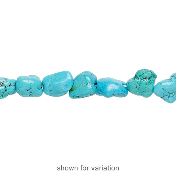 Turquoise / magnesite / resin 1pkg1, nugget bead 15 inch mini image number 1
