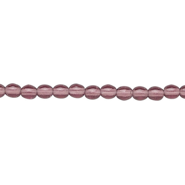 Bead, Czech glass druk, transparent amethyst purple, 4mm round. Sold per 15-1/2" to 16" strand. image number 0