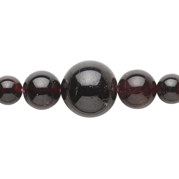 Bead, garnet (dyed), 5-14mm graduated round, C grade, Mohs hardness 7 to 7-1/2. Sold per 16-inch strand. image number 0