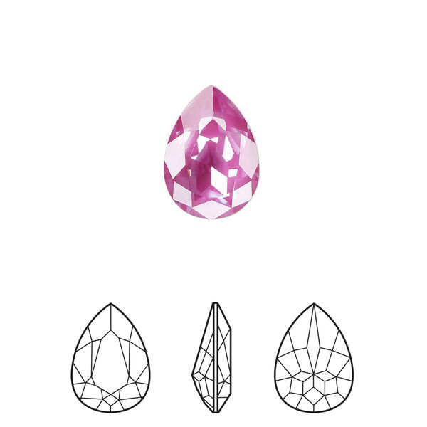 Fancy stone 4pk crystal orchid ignite LacquerPRO, Crystal Passions® 14x10mm pear 4320 image number 0