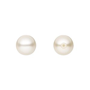 Pearl 4pk light creamrose, Preciosa Czech crystal 10mm half-drilled round
