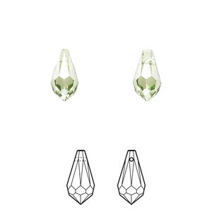 Drop 288pk peridot, Swarovski® ReCreated™ 11x5.5mm pendant teardrop 6000