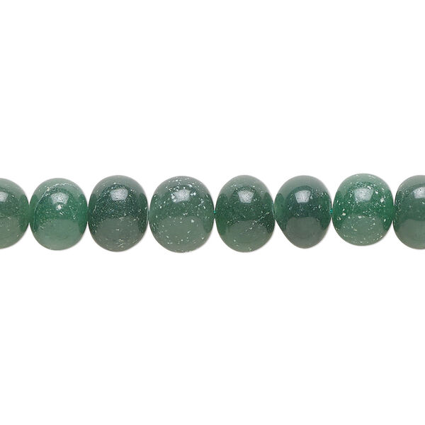 Bead, forest green chalcedony (dyed), dark, 8x5mm-9x7mm hand-cut rondelle, B- grade, Mohs hardness 6-1/2 to 7. Sold per 14-inch strand, approximately 60 beads. image number 0
