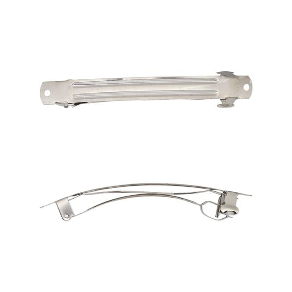 Barrette, nickel-plated steel, 100x10mm with 2 holes. Sold per pkg of 10. image number 0