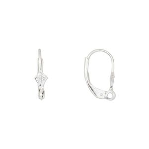 Ear wire leverback 1pkg2 sterling silver-filled, 16mm / 8x4mm leaf / open loop, 1 pair