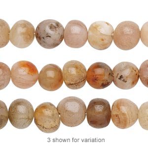 Multi-agate 1pkg1, pebble bead 13 inch medium