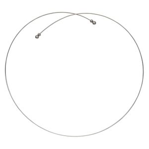 Neckwire, stainless steel, 0.75mm wide, adjustable from 18-20 inches with ball ends. Sold individually.