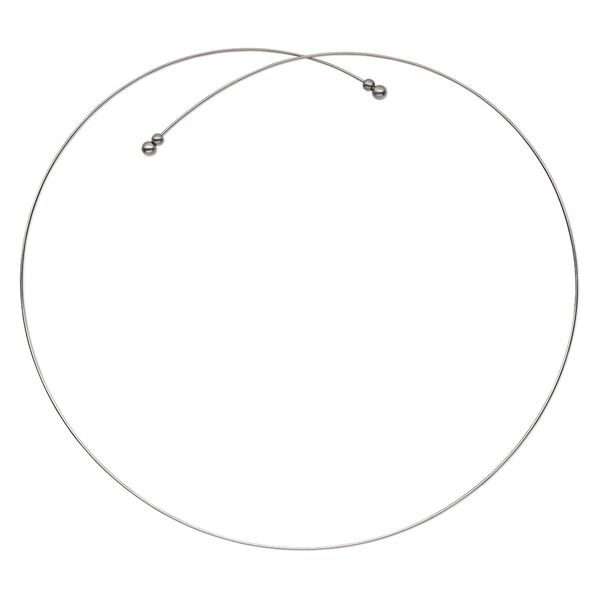 Neckwire, stainless steel, 0.75mm wide, adjustable from 18-20 inches with ball ends. Sold individually. image number 0