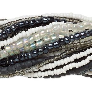 Seed bead mix, glass, pkg/(20)14inch, #6 round, mixed mixed colors.