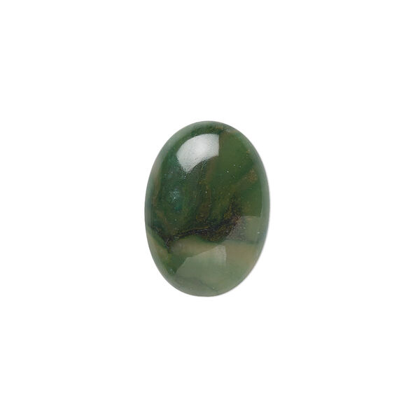 Cabochon, African "jade" (quartz) (natural), 18x13mm calibrated oval, B grade, Mohs hardness 7. Sold per pkg of 2. image number 0