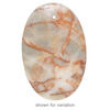 Redline marble 1pkg1, top-drilled domed oval flatback focal, 44x30mm-45x33mm image number 2