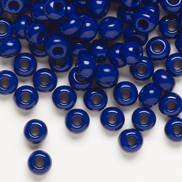 Seed bead, Preciosa Ornela, glass, opaque cobalt blue, #2 rocaille. Sold per 500-gram pkg. image number 0