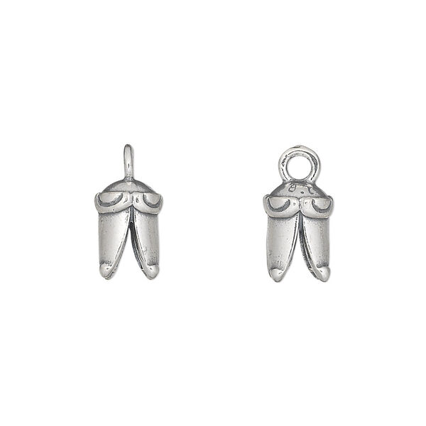 Cord end, JBB Findings, antiqued sterling silver, 10x7mm cone, 4mm inside diameter. Sold individually. image number 0