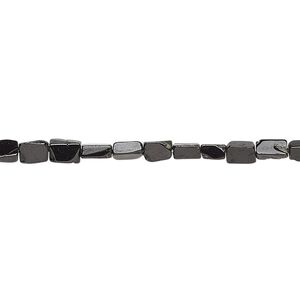 Black spinel 1pkg1, hand-cut flat rectangle bead natural 14 inch 3x3mm-5x3mm