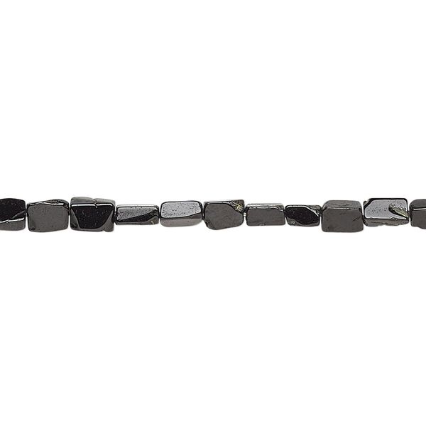 Black spinel 1pkg1, hand-cut flat rectangle bead natural 14 inch 3x3mm-5x3mm image number 0
